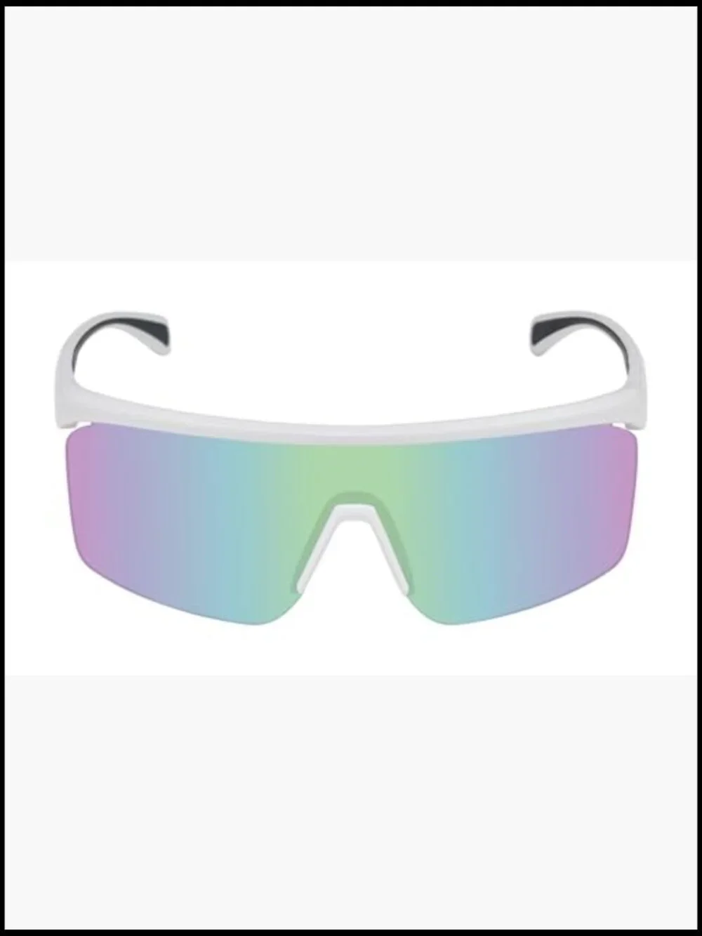 Men's Semi-Rimless Sport Shield Sunglasses 100% UV Protection